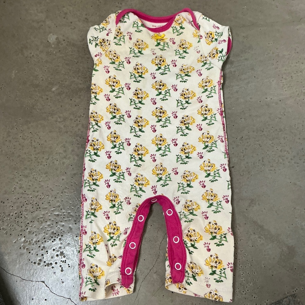 Pink Chicken Baby Floral Onesie